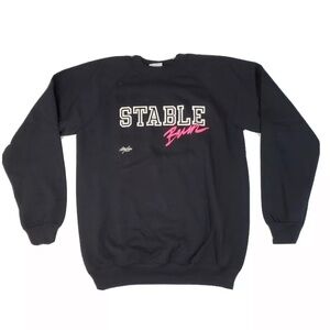 Vintage 1991 Stable Bum Horse Equestrian Crewneck Sweatshirt Black Medium